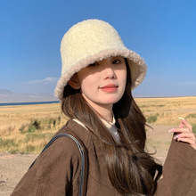秋冬双色毛绒盆帽新款韩版时尚显脸小渔夫帽女保暖百搭遮阳帽子