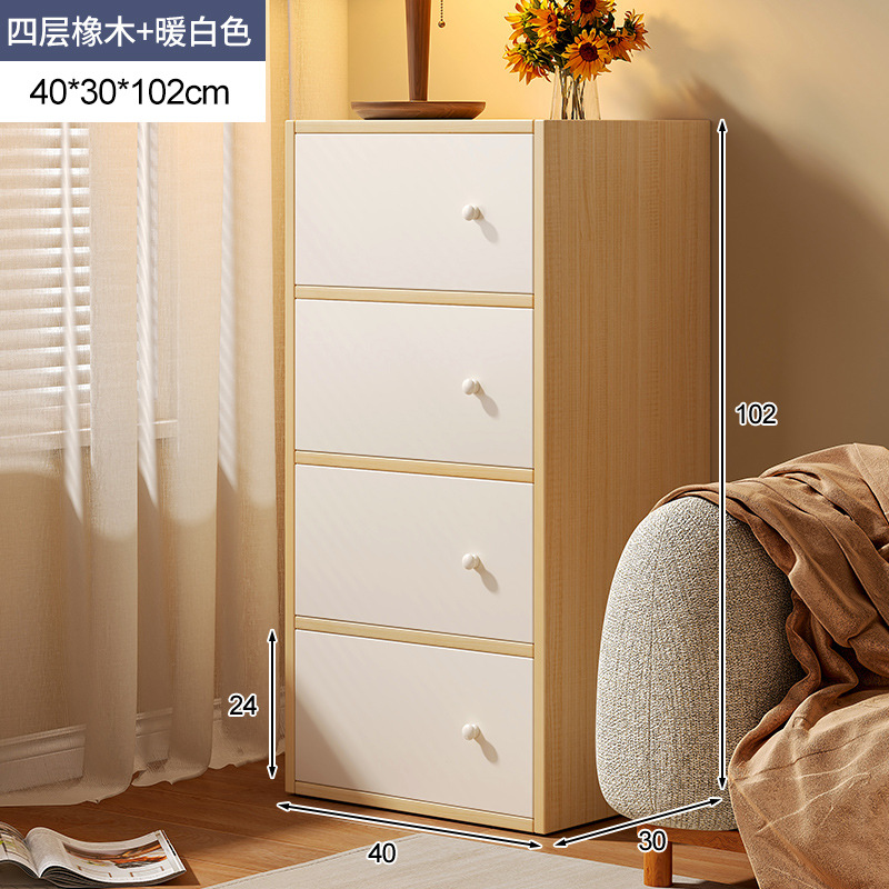 Salón de estar de viento de crema junto al sofá armario de almacenamiento armario de almacenamiento armario de dormitorio armario pequeño armario de cajón