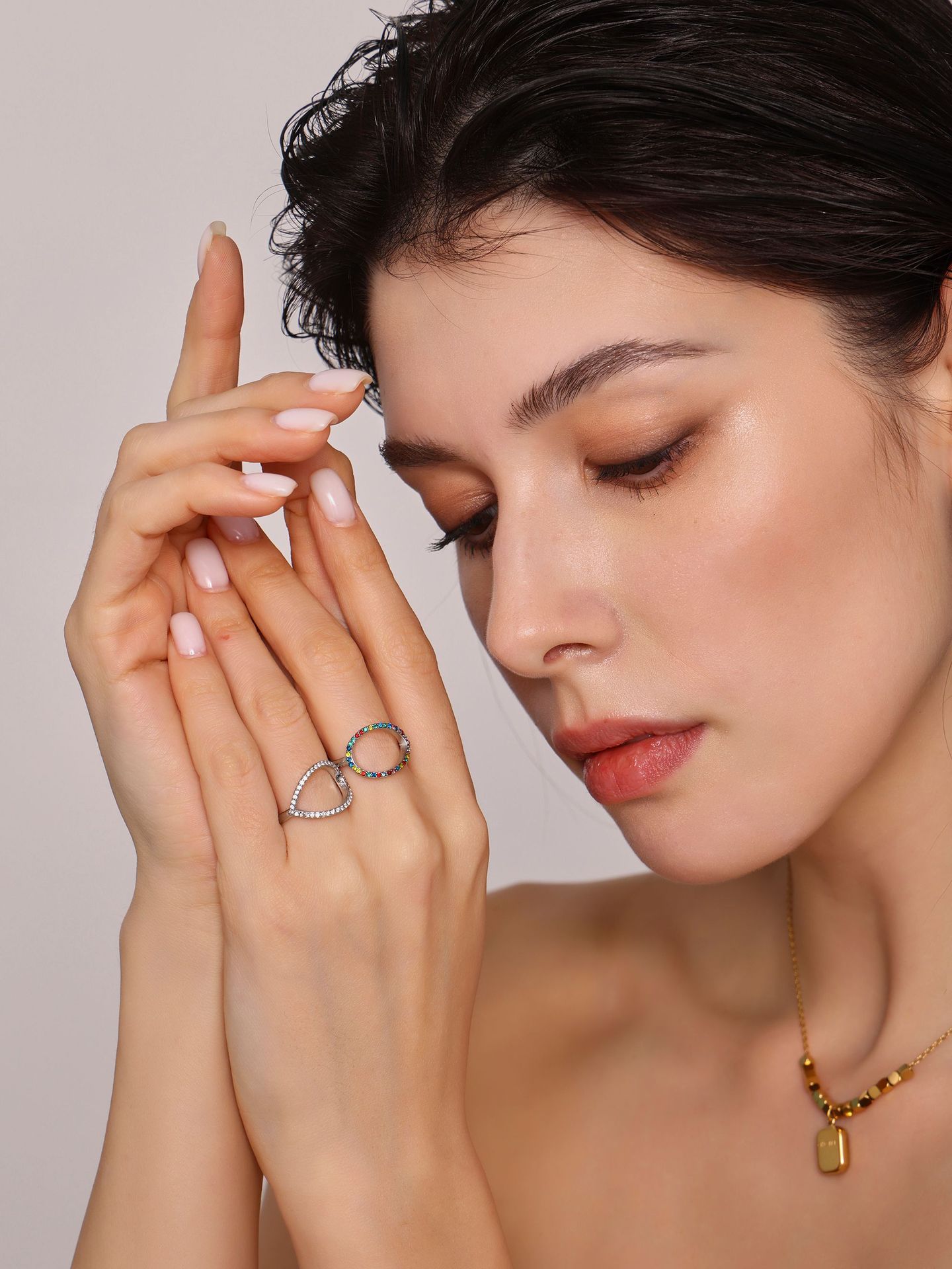 Verstelbare zirkonia ring voor dames rvs ring elegant design_voghion.com