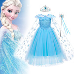 2023跨境Frozenの冰雪奇缘爱莎公主裙 Elsa礼服蓬蓬纱仙女连衣裙