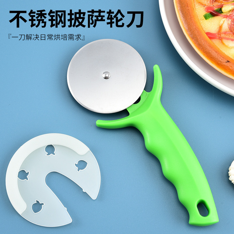 430ステンレスのピザの輪刀Pizza刀介餅の切り器の単輪のピザのホブの焙煎工具のメーカーは決まります。|undefined