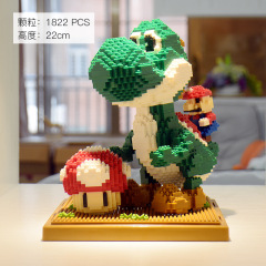 Hc 9020耀西マリオメアリー積み木組み合わせ玩具クラシックゲーム恐竜造形yoshi block