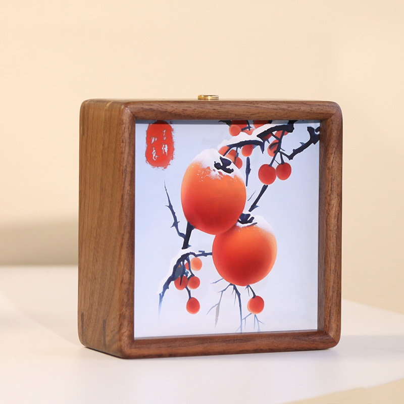 中国黒クルミ無垢材フレームライト絵画クリエイティブナイトライトフォトフレーム雰囲気ライト誕生日 diy ギフト装飾品