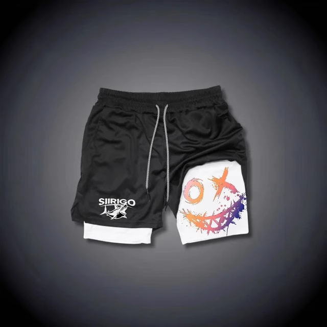 Dragon Ball Series Ghost Face Shorts Summer Printed Double Layer Two-In-One Men's Basketball Casual Home Sports Shorts Wholesale