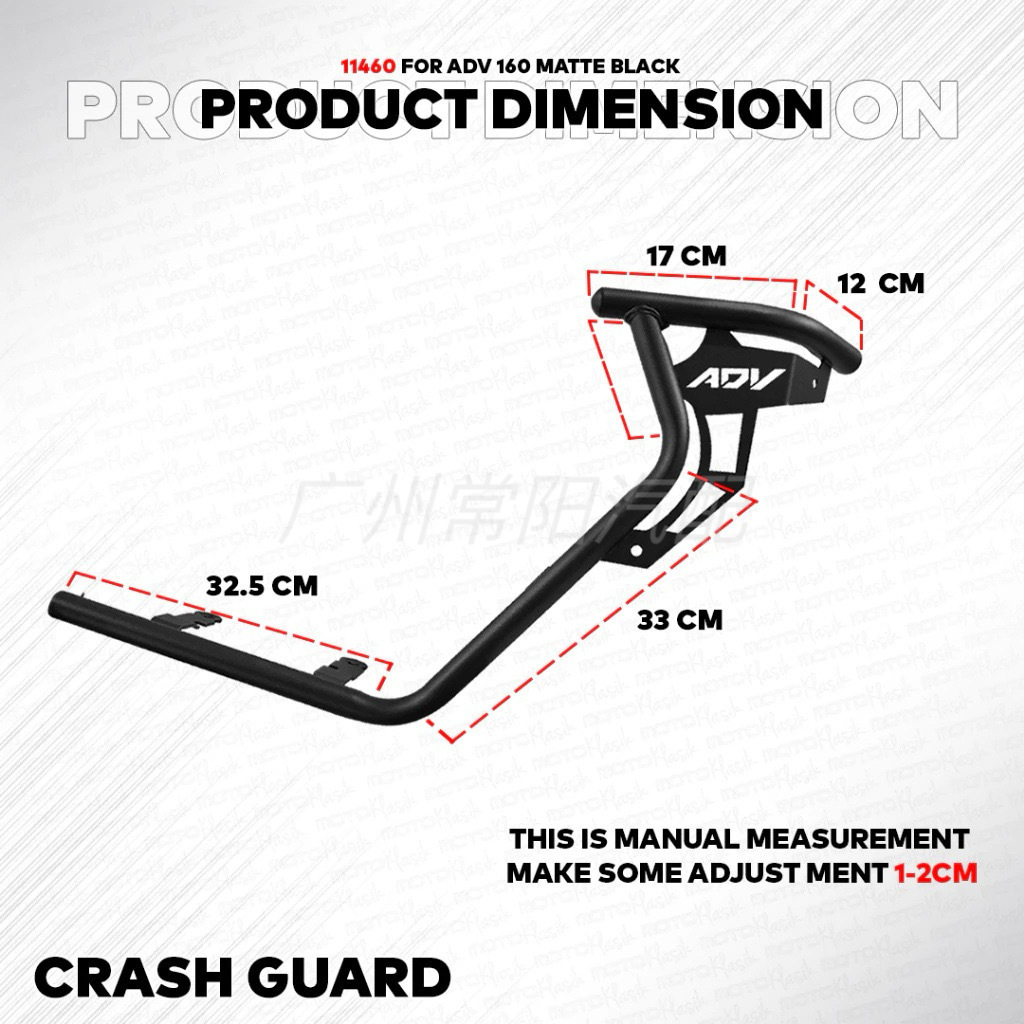 Motorcycle ADV160 modified crash bars, suitable for 2021-2026 Honda ADV160 models, providing protection against falls
