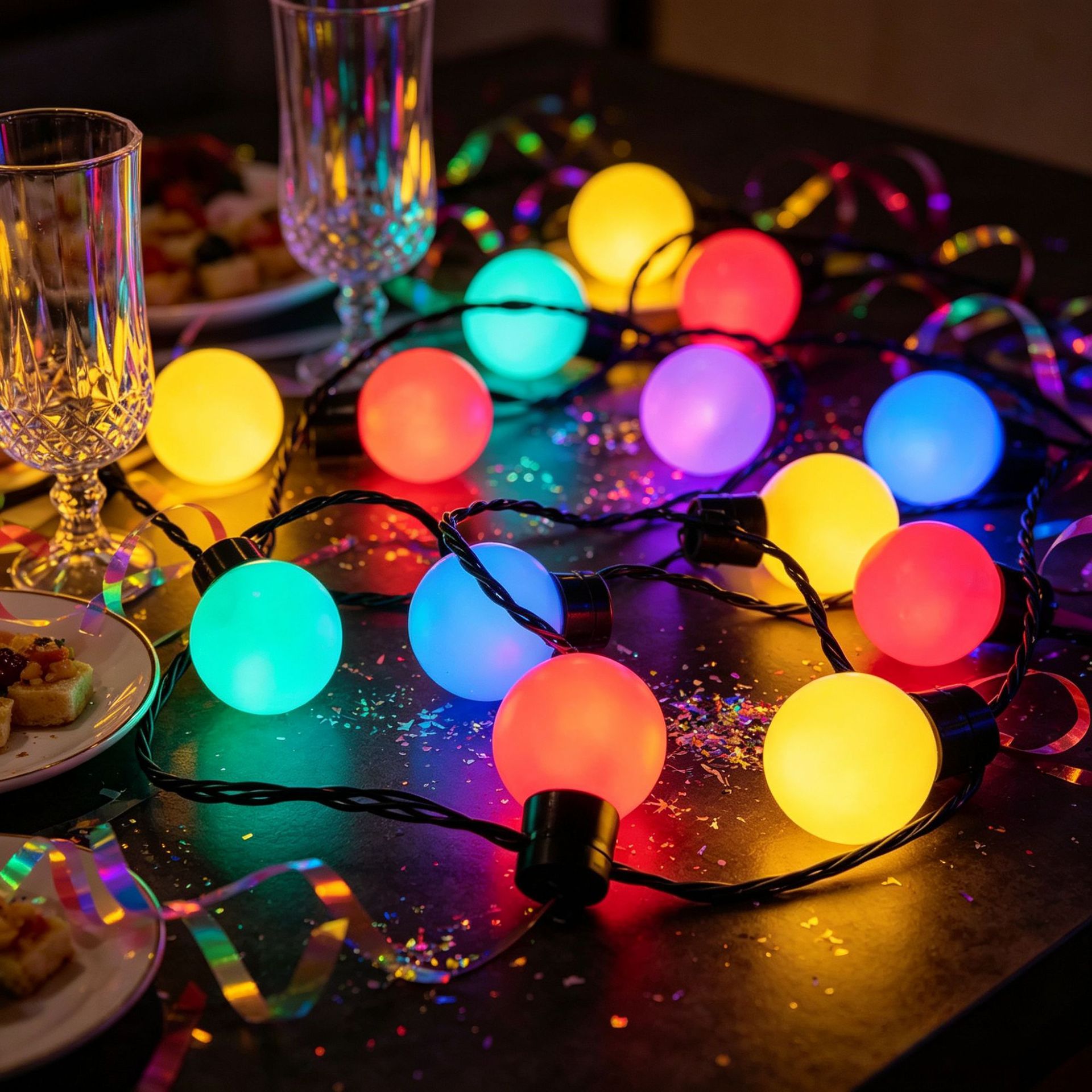 Camping al aire libre G50 gran estrella esférica LED lámparas de cadena de patio balcón fiesta cortina atmósfera decoración de luces de color image 4