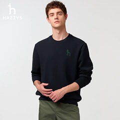 Hazzys/哈吉斯25秋季新款男士商务休闲圆领长袖上衣卫衣一件代发