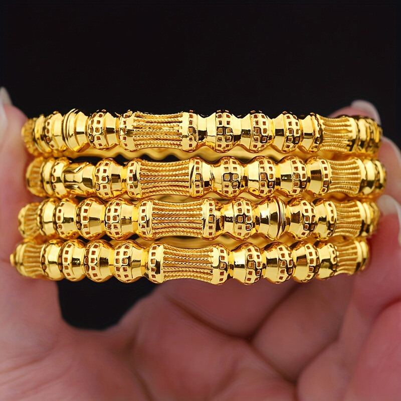 Luxurious 24K Gold-Plated Heart Bracelet Cross-Border Popular Dubai European and American African Ladies Bridal Jewelry Luxurious 24K Gold-Plated Heart Bracelet Cross-Border Popular Dubai European and American African Ladies Bridal Jewelry
