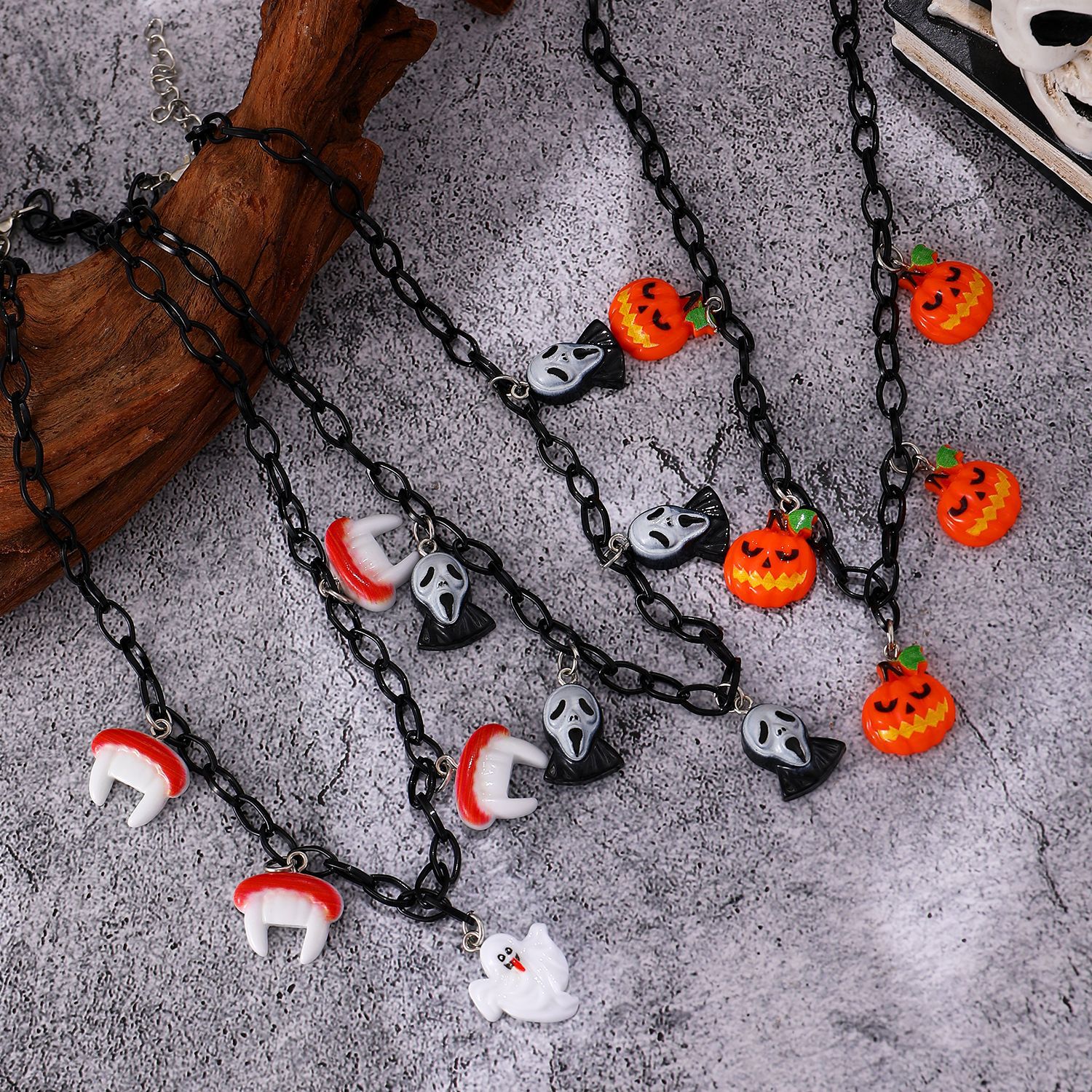 Resin Material Simple Style Printing Cartoon Character Resin Layered Necklaces Wholesale