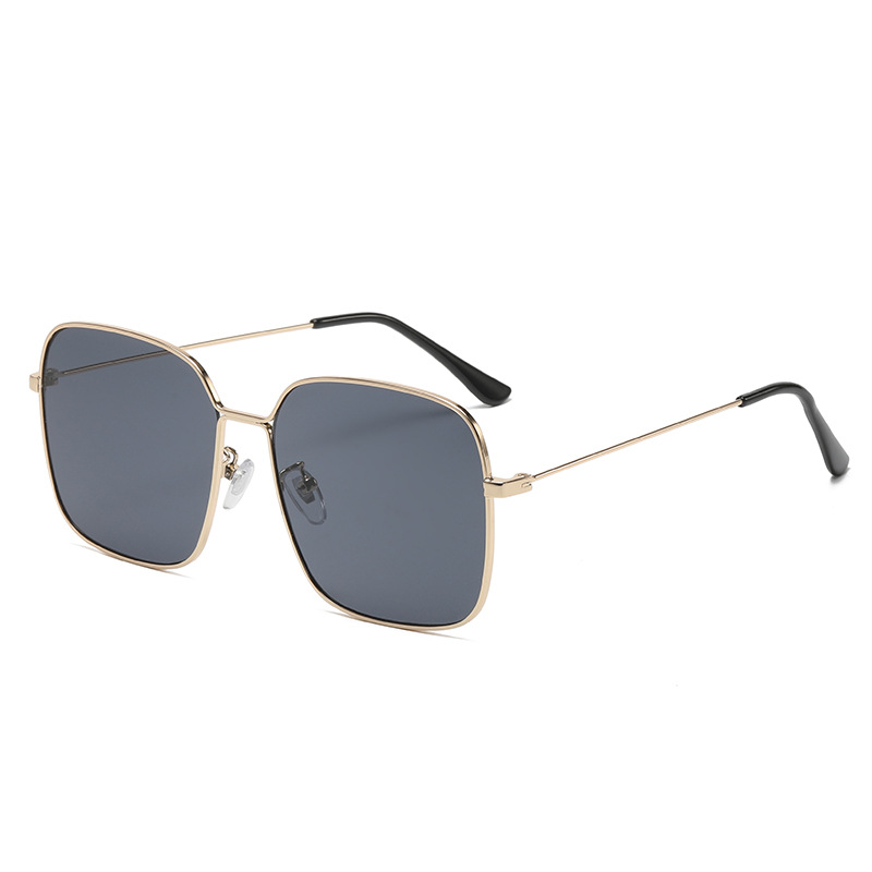 Versatile Minimalist New European And American Fashion Large-frame Women, Metal Glasses, Square Brown Sunshade Sunglasses For Men S22095_voghion.com