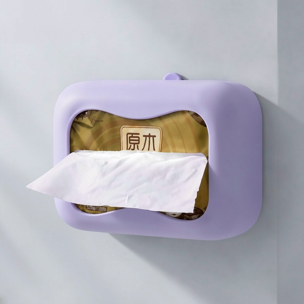 Caja de Pañuelos con Ventosa de Silicona, Antipolvo, para Hogar y Baño
