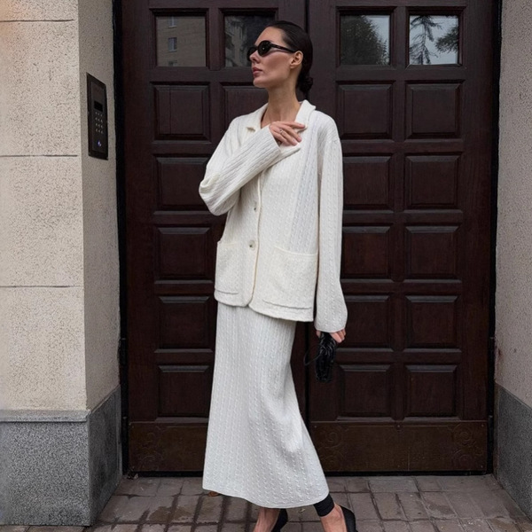 autumn solid color elegant cardigan