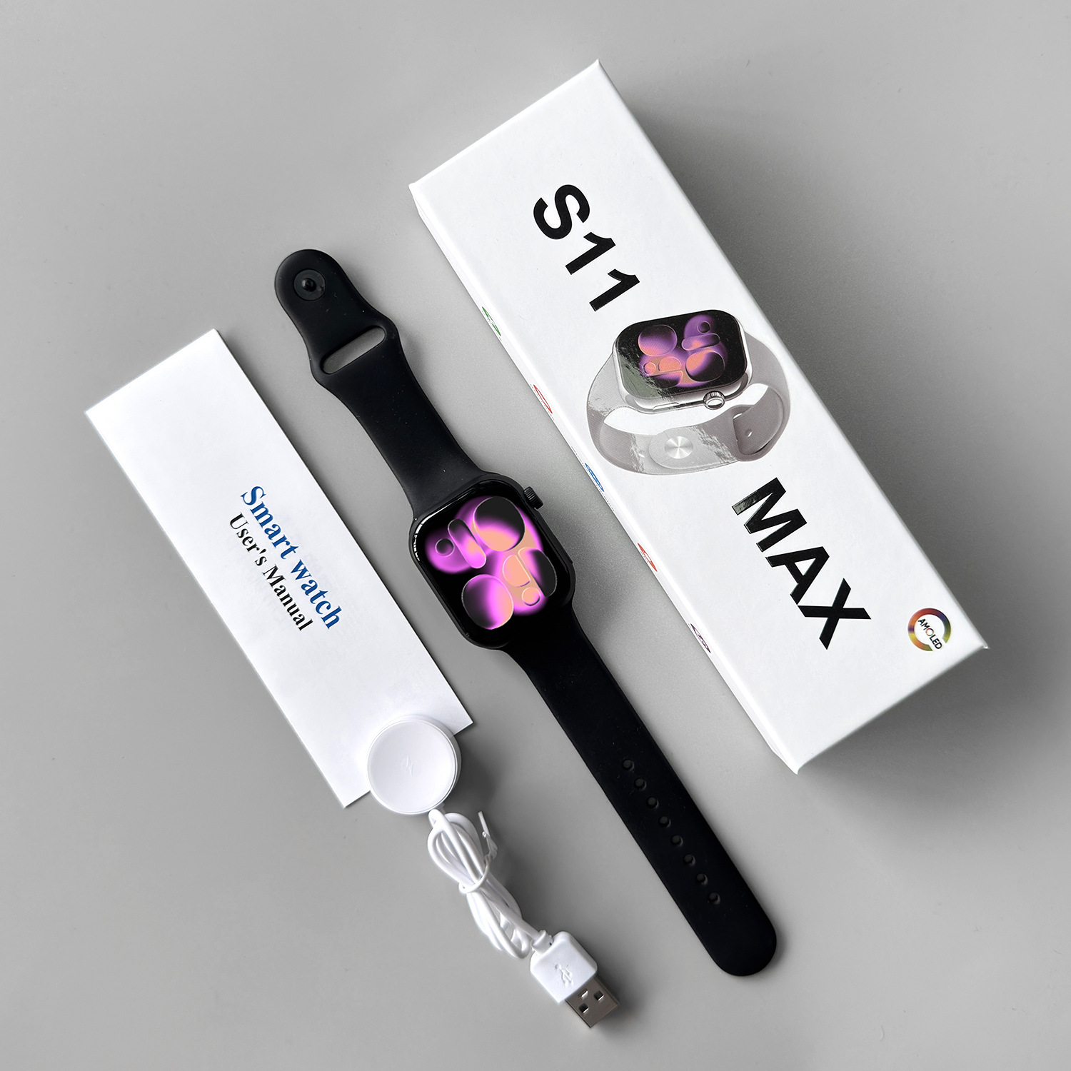 2025 nuevo reloj inteligente Huaqiang Bei s11max comercio exterior transfronterizo inglés predeterminado con 22 idiomas