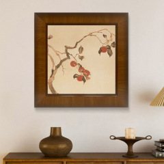 French-style Chinese-themed dining cabinet decoration painting, hanging on the back of the living room sofa, antique-style persimmon-themed good fortune painting