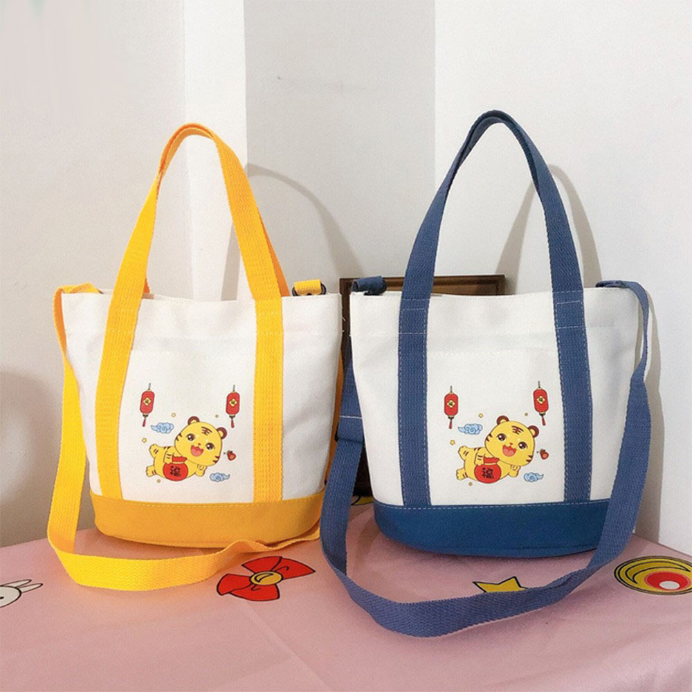 Canvas Bag with Color Matching, Cross-Body Shoulder Bag for Female Students, Fashionable Crossbody Bag, Manufacturer Custom-Made, Large Capacity Handbag