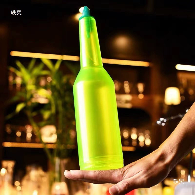 Bar Encyclopedia Fancy Bartender Practice Bottle Bartender Practice Bottle Beverage Performance Fluorescent Bottle Green Wine Bottle Wine Bottle