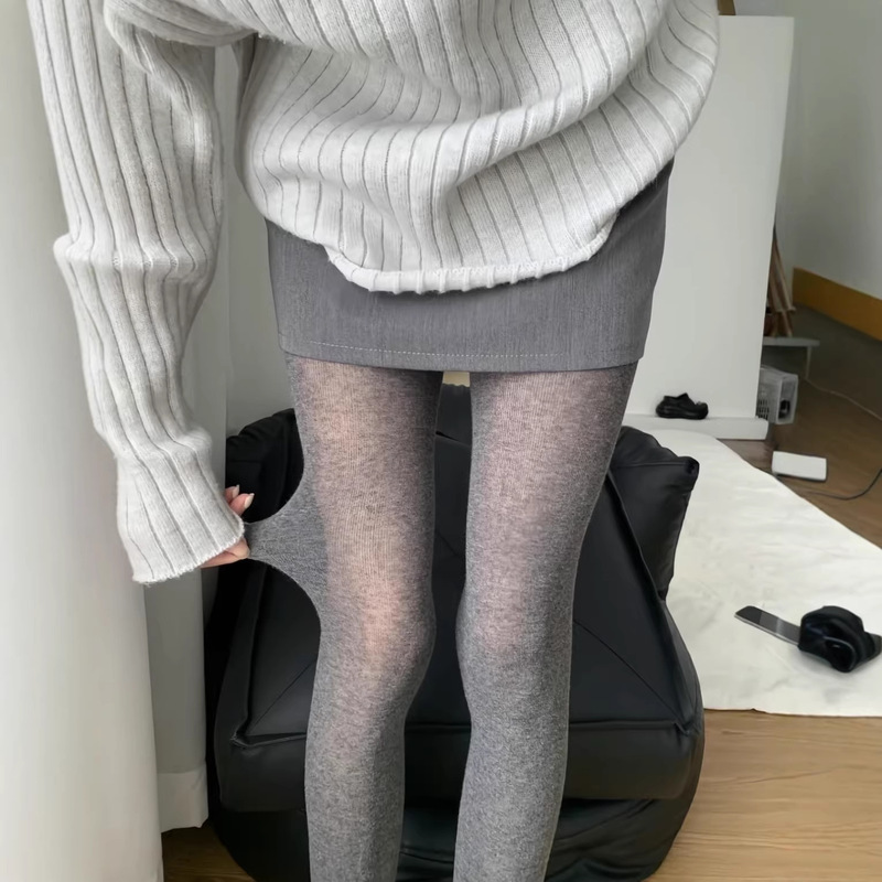 Slightly Sheer Miu Style Retro Old Money Fashion High-End Slimming Wool Sun-Protection Shaping Versatile Nine-Point Leggings Slightly Sheer Miu Style Retro Old Money Fashion High-End Slimming Wool Sun-Protection Shaping Versatile Nine-Point Leggings
