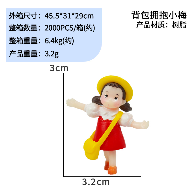 Pecera Totoro pequeños adornos trébol levantando hojas Hayao Miyazaki nueva decoración de dibujos animados de oficina micro paisaje