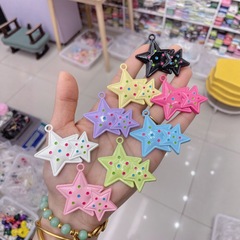 ダブル五芒星カラフルなドットスイートスターペンダントペンダント合金 DIY キーホルダーバッグペンダントジュエリーアクセサリー