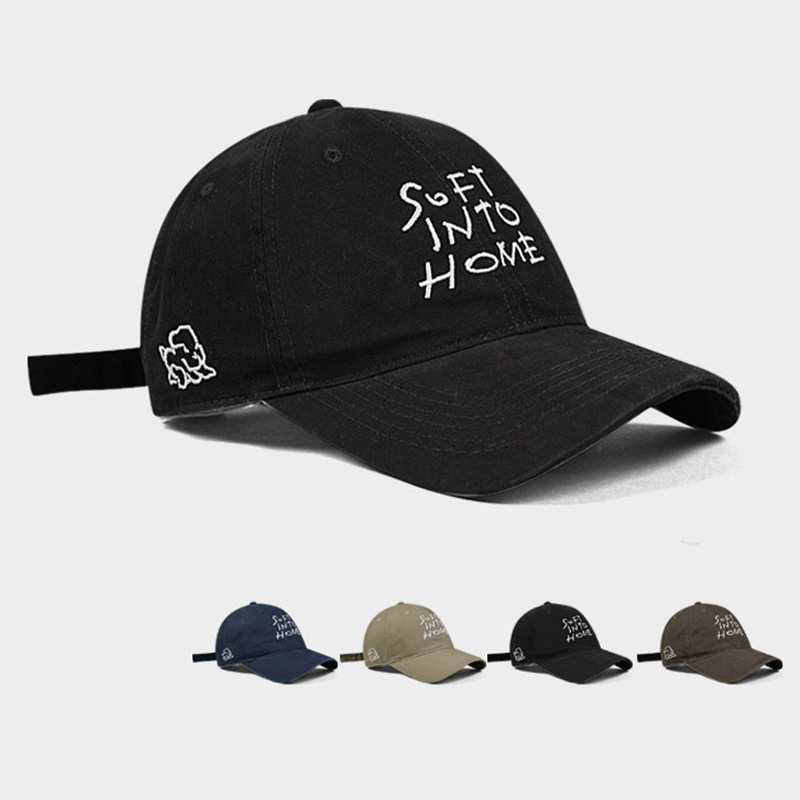 Luo Yuxiao Style Letter Embroidery Baseball Cap for Women, 2026 Spring New Soft Brim Curved Peaked Cap for Men, Makes Face Look Smaller