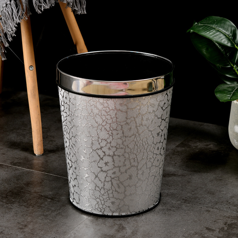 Directo de fábrica gran cubo de basura de cuero cónico creativo hogar cocina baño sala de estar cubo de basura Hotel