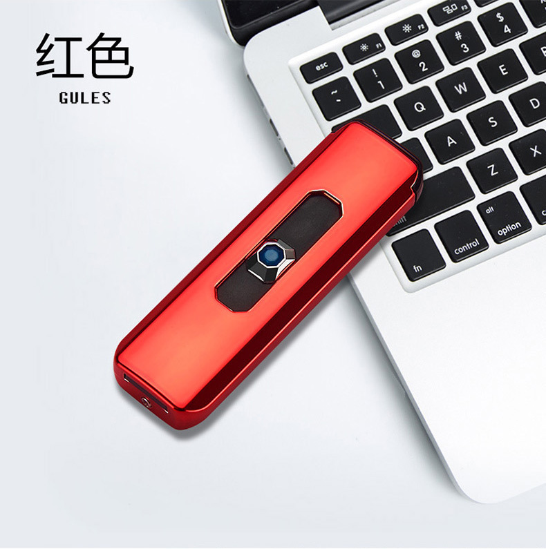 超薄型新しいクリエイティブメタルライター電子スポット卸売個性高価値 USB ディスク誘導充電式ライター|undefined