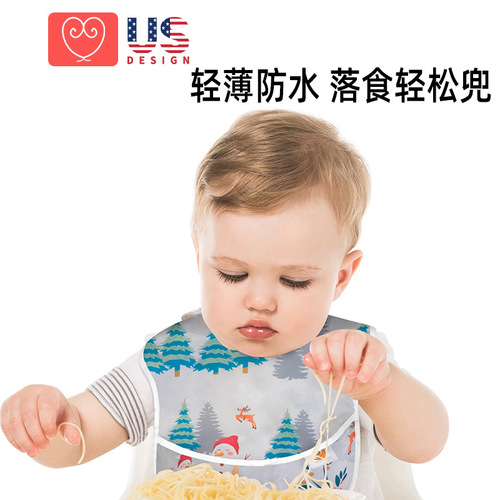 Baby Eating Bib Waterproof Infant Bib Food Catcher Children's Small Kids Cover Ultra Soft Weaning Bib Wholesale