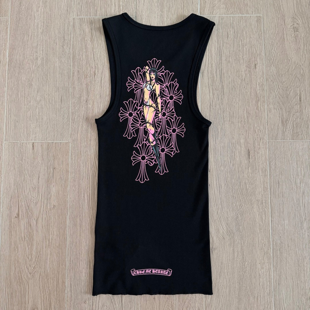 Women's gothic cross graphic ribbed tank mini dress detail 2