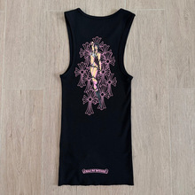 Women's gothic cross graphic ribbed tank mini dress detail 2