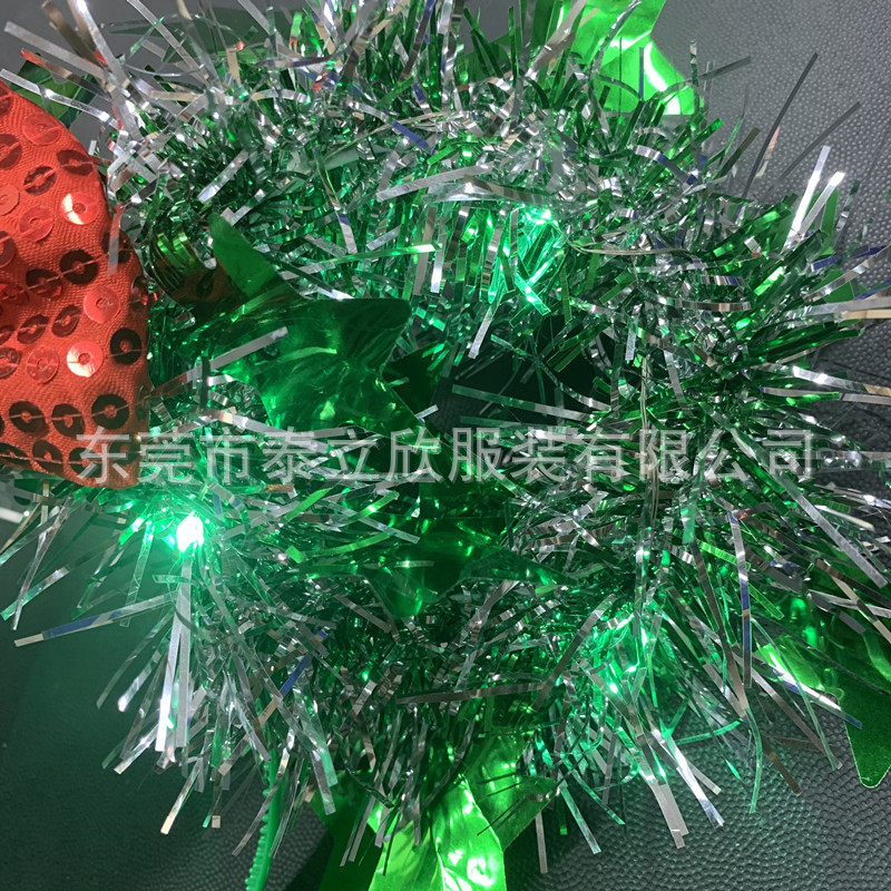 クリスマスヘッドバンド 光る花輪ヘッドバンド パーティーヘッドバンド クリスマス蝶飾り 五芒星飾り 光るヘッドバンド|undefined