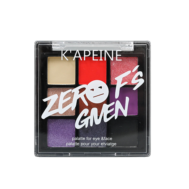 Lentejuelas de colores Sombra de ojos de nueve colores Gel sin pegamento Brillante Día del niño Escenario de maquillaje paleta de sombras de ojos