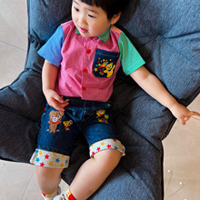 【夏季福利】miki夏季洋气潮牌男女童彩色格子糖果色儿童短袖衬衣