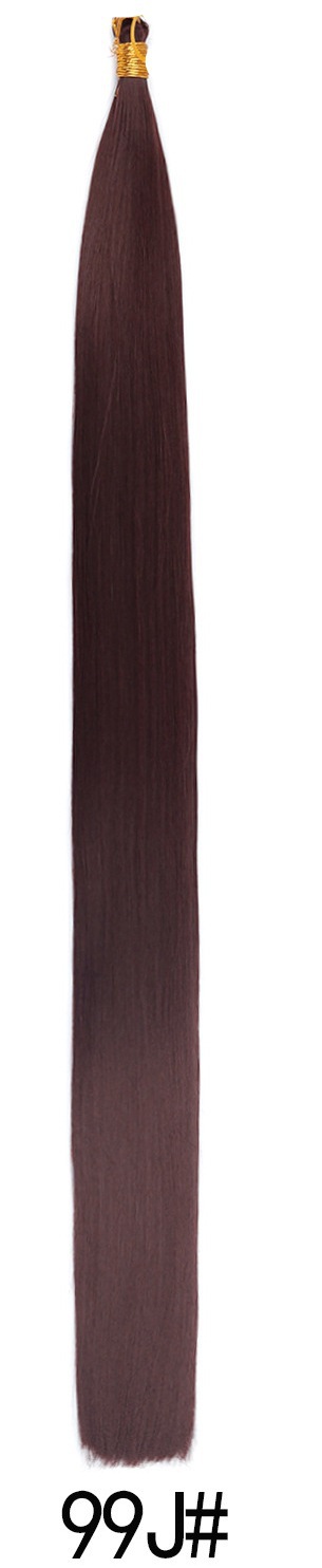 Bone Straight Hair de fibra química de 24 pulgadas Braidi ng Hai sin franjas negras largas rectas image 13
