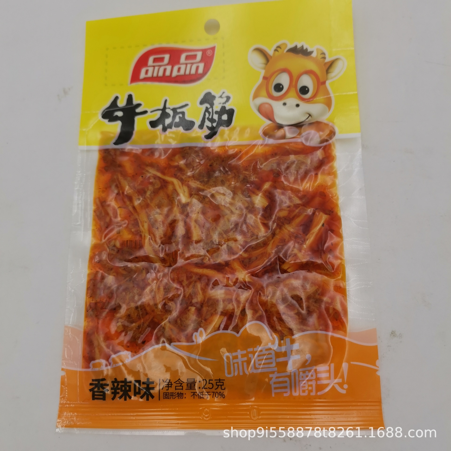 品品牛板筋25g*10袋/挂袋麻辣香辣烧烤味牛板筋辣条零食小吃食品