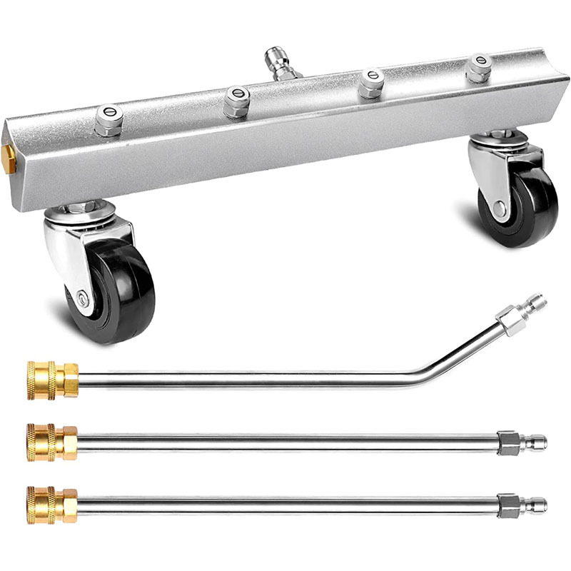 跨境高壓清洗汽車底盤噴頭萬向輪清洗路面噴頭車底刷洗地刷水掃帚