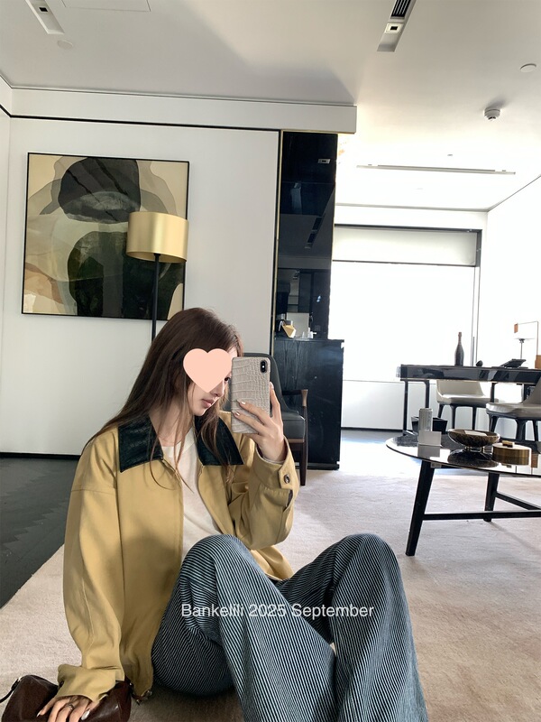 板栗可可9.8/20点'复古航线'蓝色绑带条纹牛仔直筒裤女|undefined