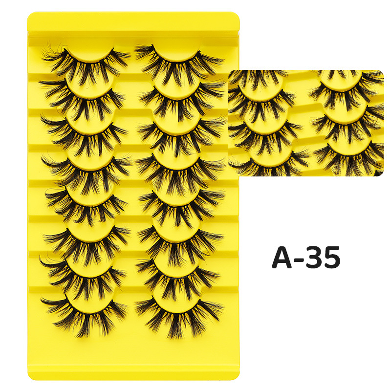 DINGSEN fuente transfronteriza fábrica pestañas falsas 8 pares de pestañas naturales gruesas de gran volumen LOGO
