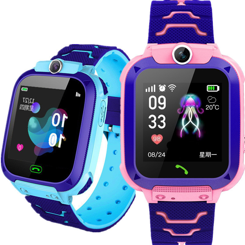 Cross-Border Children's Positioning Phone Watch with English and Multiple Languages, Camera, Waterproof Q12 Smart Children's Watch