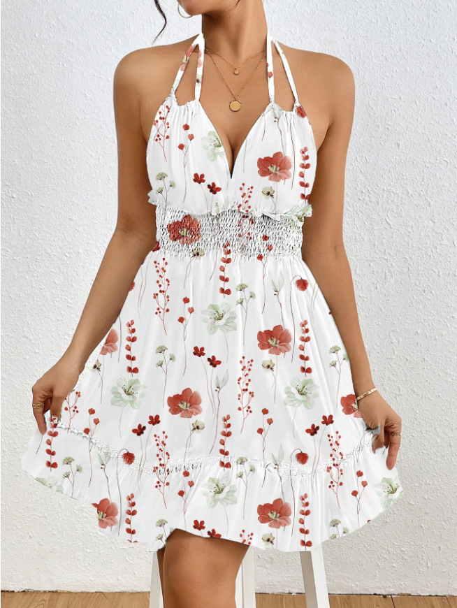 Floral A-line Dress Image 3