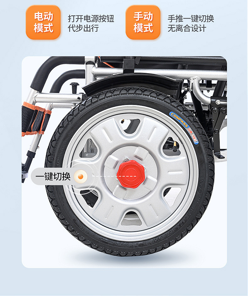 Billionaire Elderly Electric Wheelchair with Large Front Wheels, Flexible Folding, Smart Electric Mobility Scooter for Disabled and Elderly