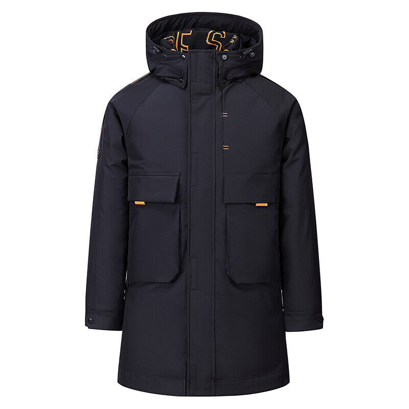 Aşağı Ceket Erkek Orta Uzunlukta Kalınlaştırılmış Yeni Trend Marka Ceket Genç Kış İş Giysileri Büyük Cepli Pamuklu Ceket_voghion.com