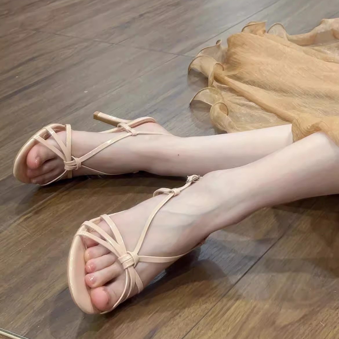 Summer high heels nude stiletto heels