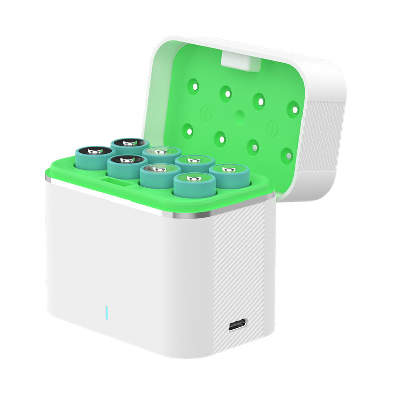 人気の充電式リチウム電池 8スロットスマート充電器 LEDライト表示 タイプCポート No.5 No.7 充電式リチウム電池|undefined