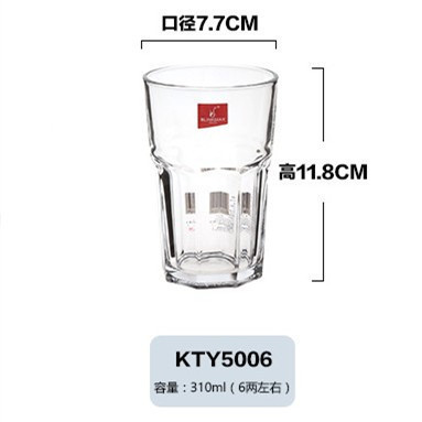 Lizun taza de cerveza de vidrio recta taza de té taza de bebida taza de cristal octogonal taza de agua copa de vino blanco