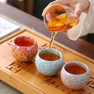 Japanese-Style Cherry Blossom Jian Zhan Kung Fu Tea Set Master Cup Large Creative Single Cup Tea Cup Tea Bowl Tasting Cup Event Gift