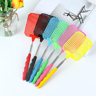 Telescopic Fly Swatter, New Plastic Swatter, Extended Iron Rod, Thickened Manual Household Mosquito Swatter, Can Not Kill Flies