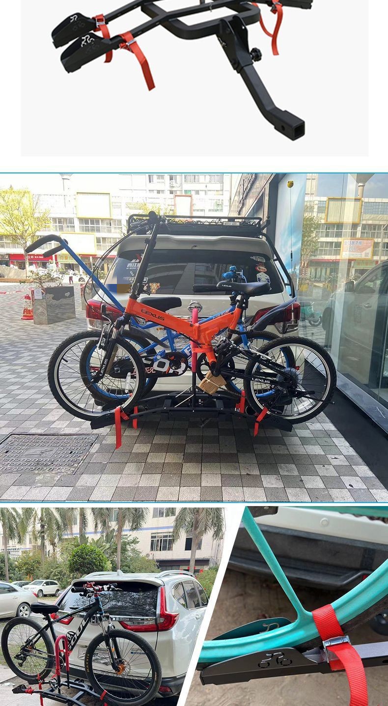 Car Bicycle Rack, Car Trunk, Rear Rack, SUV Foldableing Hanging Square Mouth Modification Parts, Bicycle Rack