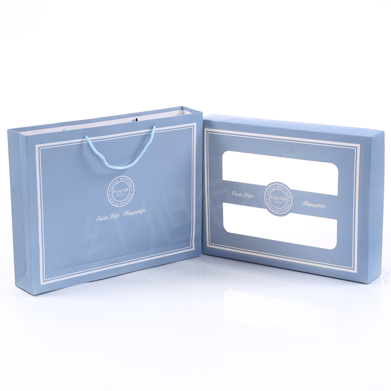 Toallas de baño de tres piezas caja de embalaje vacía caja de regalo de boda caja de regalo portátil de ventana abierta