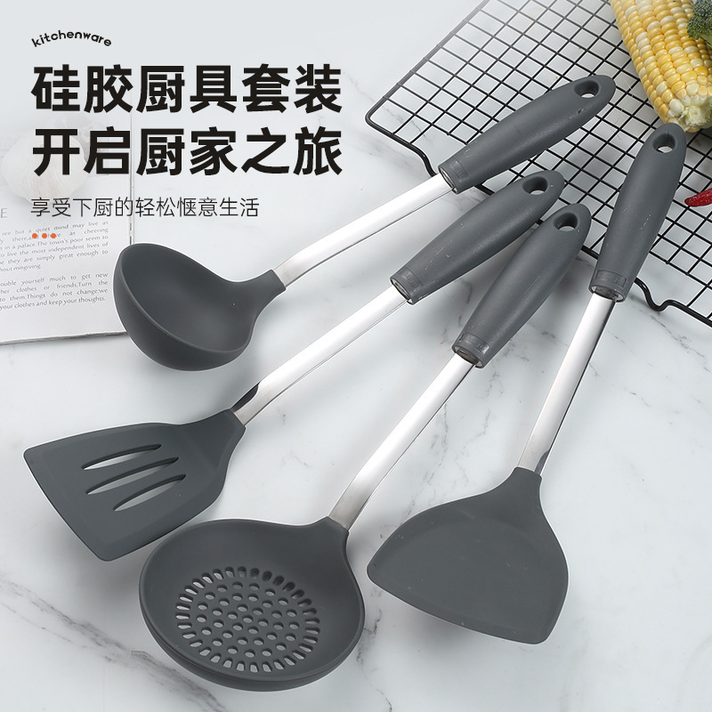 パーマ防止の厚いシリカゲルのシャベルは鍋にくっつかないで野菜のシャベルのスプーンを炒めます。|undefined