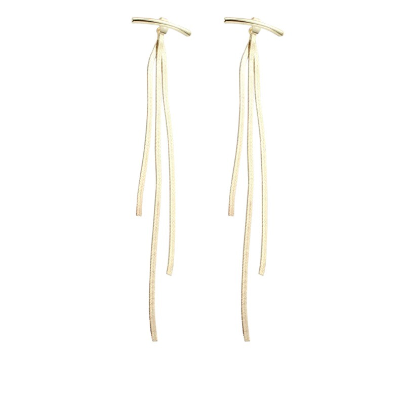 2026 Korean Long Earrings, Two-Way Wear Style, Simple Earrings for Women, Unique Tassel Design, Elegant S925 Silver Needle Earrings